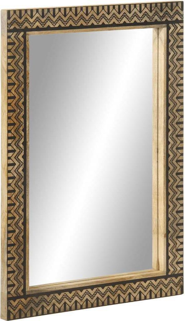 Badspiegel 50x70 cm Massivholz Mango und Glas