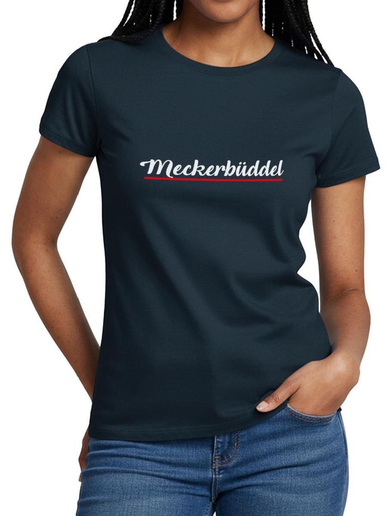 Spreadshirt Meckerbüddel Norddeutsch Platt Frauen T-Shirt, S, Navy