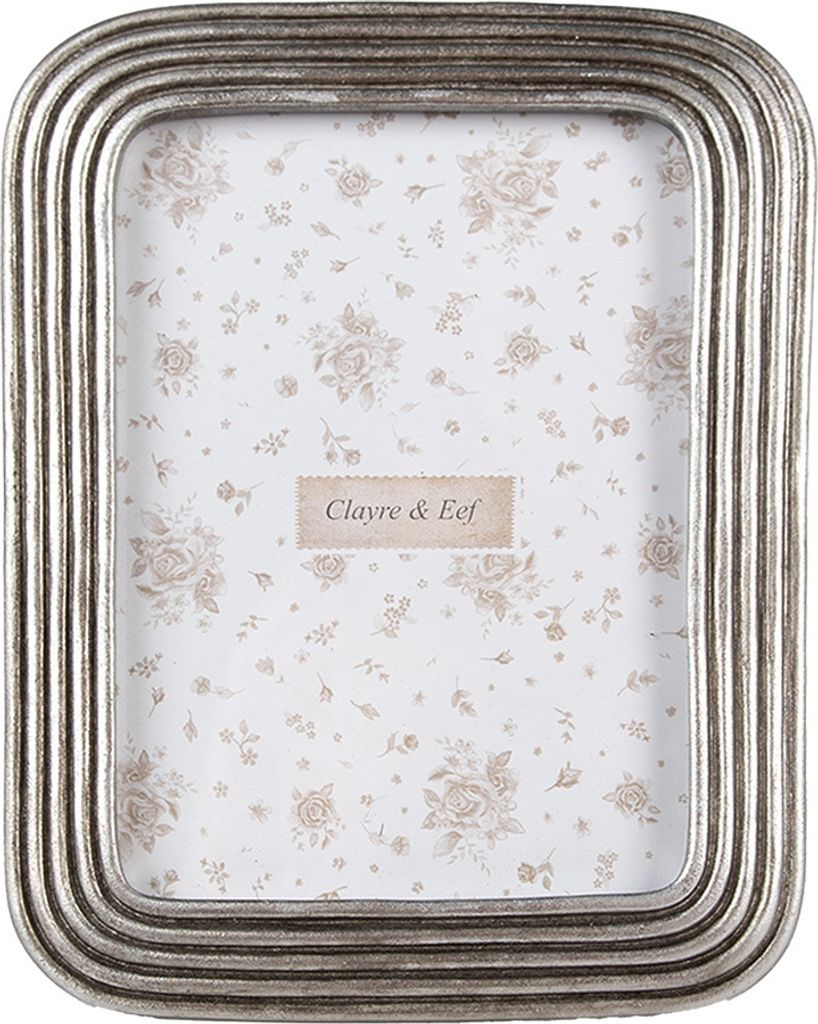 Clayre & Eef Bilderrahmen 10x15 cm Silberfarbig Kunststoff Produktbild 