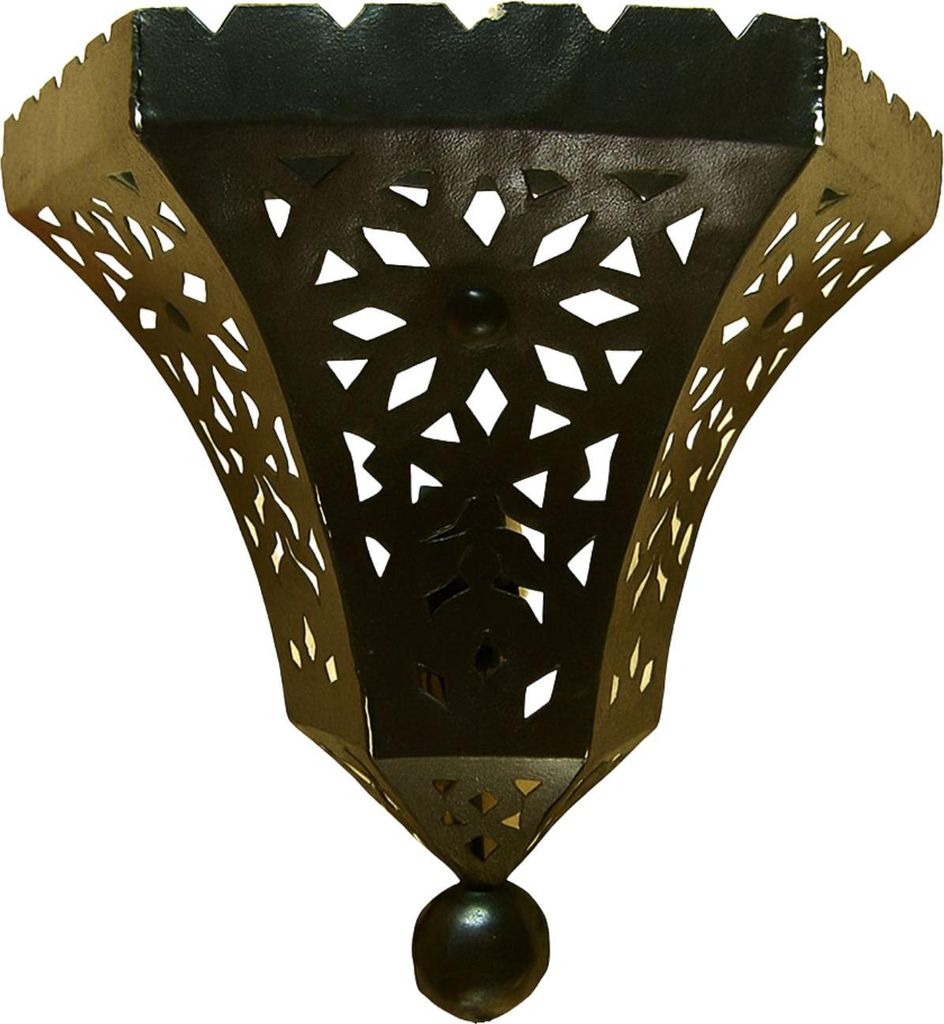 Orientalische Wandlampe Deina 28cm | handgefertigte Eisenlampe im Vintage Boho Stil | marokkanische Wandbeleuchtung mit Rostpatina | orientale Wand...