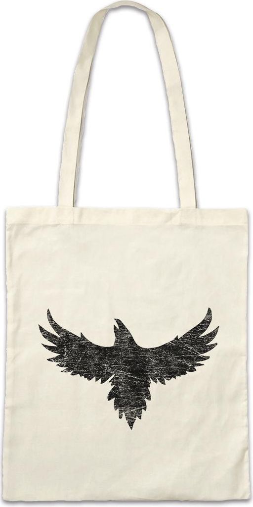 Urban Backwoods Crow Silhouette, Stofftasche, Farbe: Beige