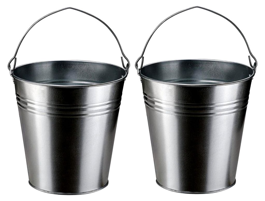 2 Stück verzinkte Stahleimer 10 Liter