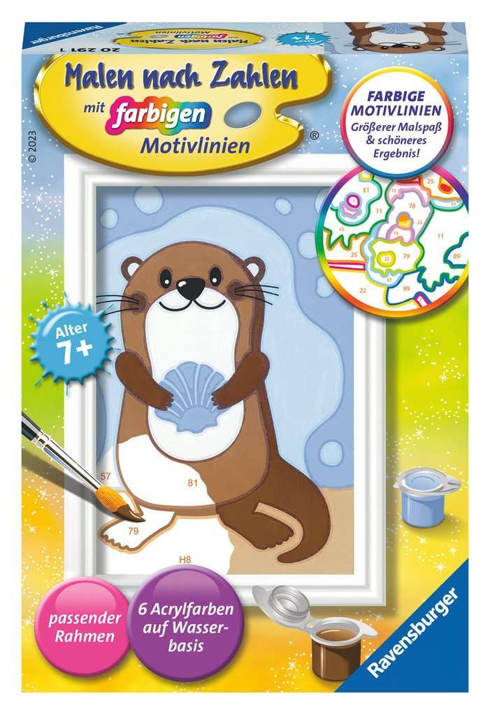 Ravensburger Malen nach Zahlen 20291 - Fröhlicher Otter - Kinder ab 7 Jahren