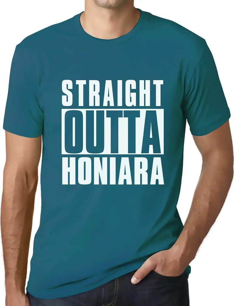 Herren Grafik T-Shirt Direkt aus Honiara – Straight Outta Honiara – Öko-Verantwortlich Vintage Jahrgang Kurzarm Lustige Druck Geburtstag Gesch...