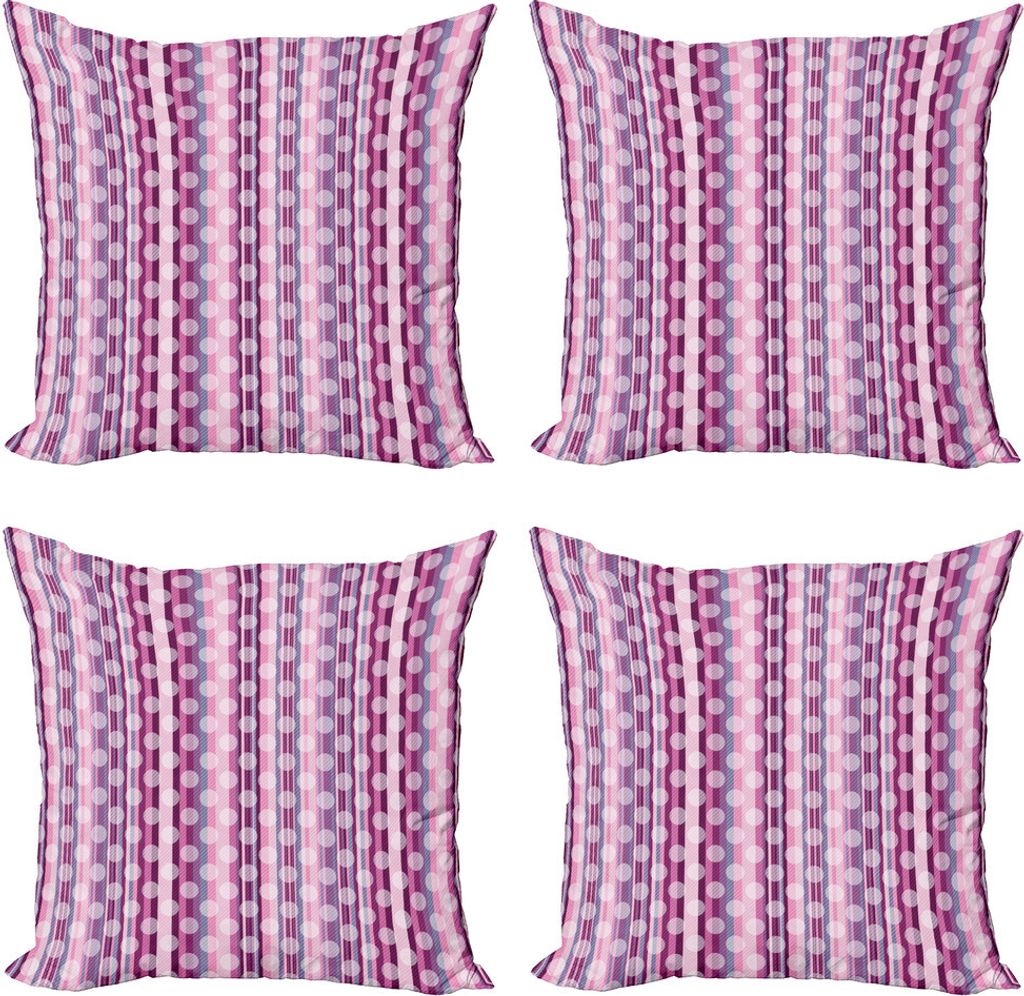 ABAKUHAUS Rosa Kissenbezug Set (4 Stück), Zusammenfassung Runde Linie, Moderner Doppelseitiger Digitaldruck, 50 cm x 50 cm, Kadett-Blau Getrocknet...