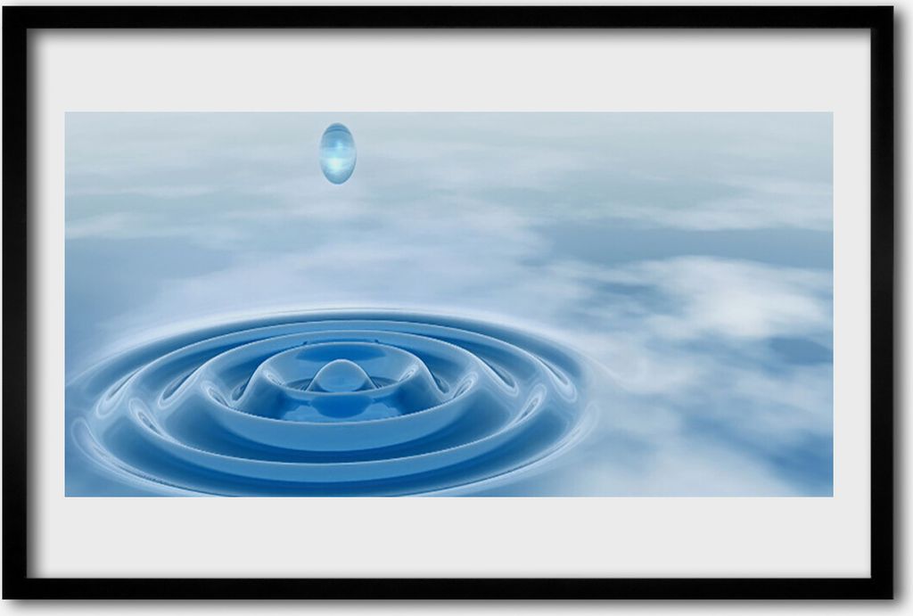 Bild 60x40 MDF-Rahmen Wandkunst Wasser-Kunst