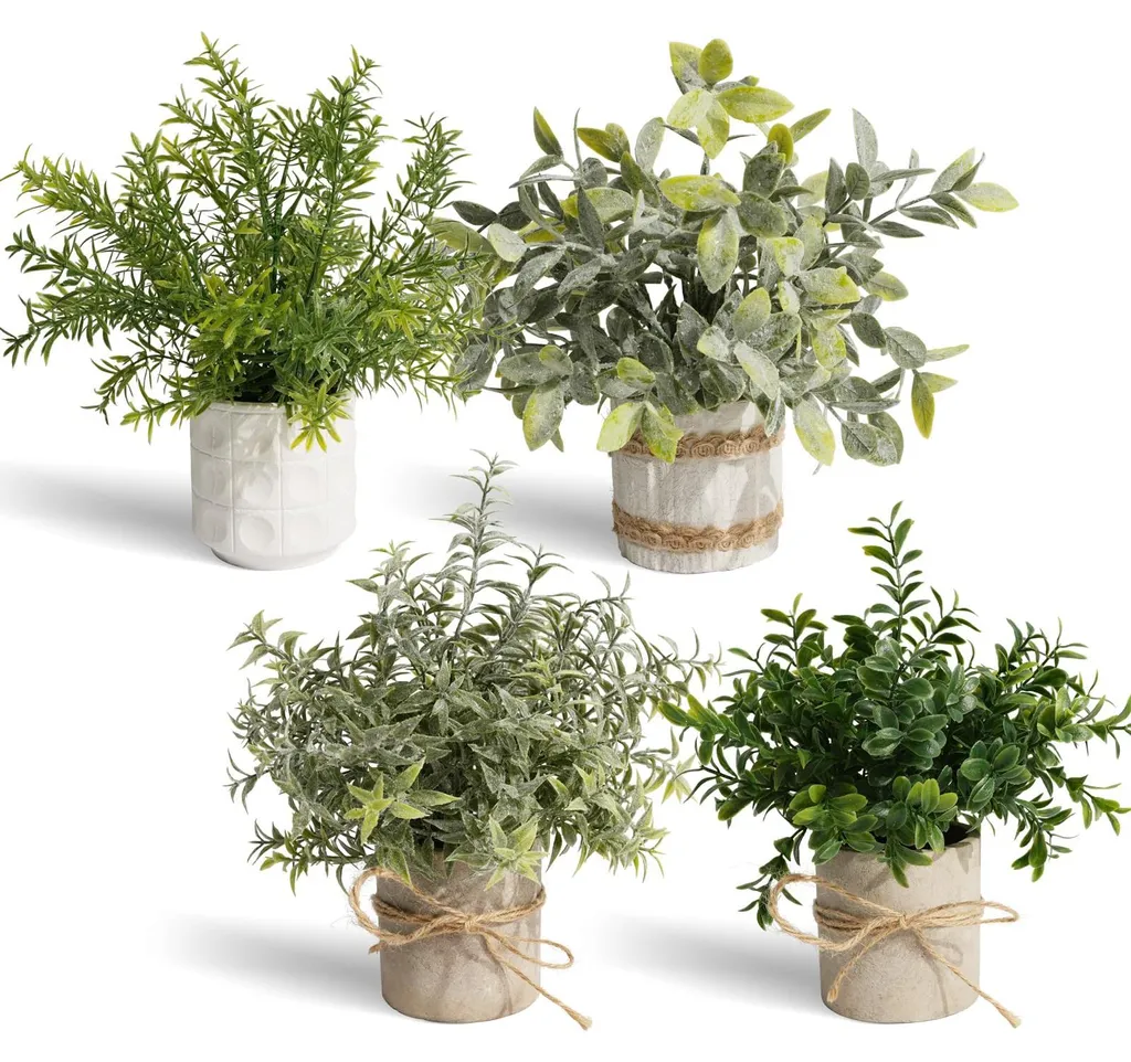 Plantes artificielles réalistes lot de 4 pour une décoration sans entretien