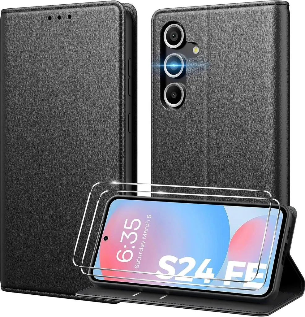 Étui Samsung Galaxy S24 FE 5G Anti-Choc avec Rangement Carte et Aimant