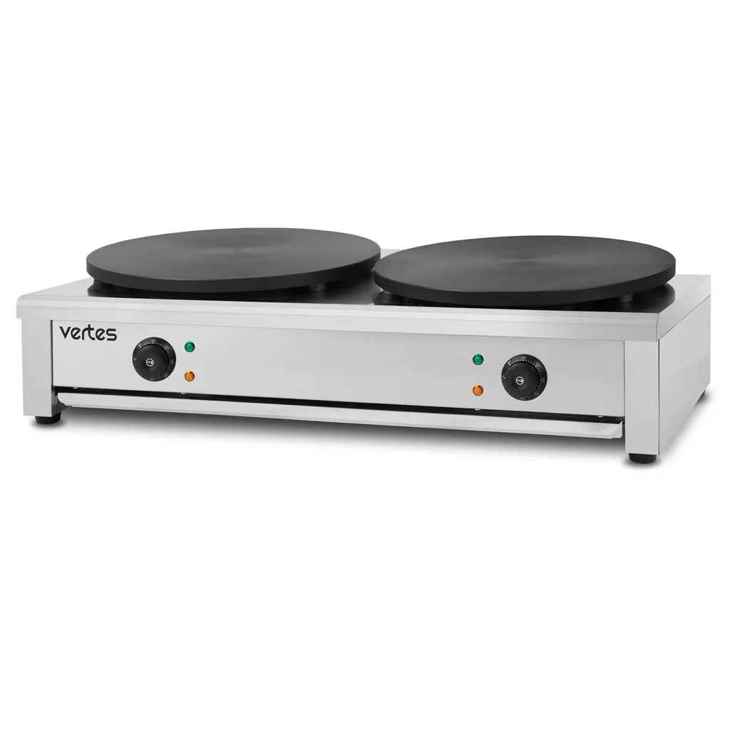 VERTES Crêpière électrique double 2x40cm en acier inox de 2x3000W