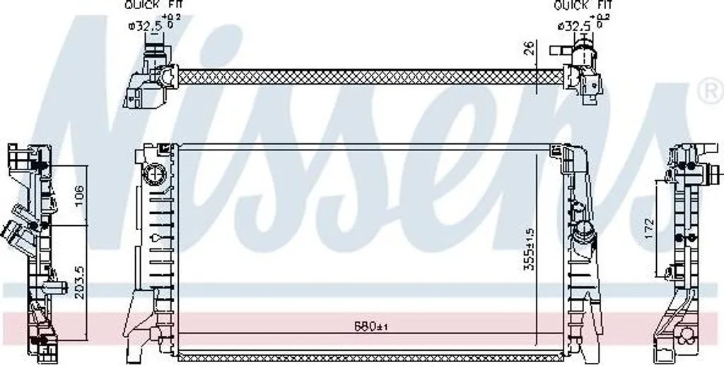 Radiateur moteur NISSENS 606340 pour Mini Clubman OE 17118645783