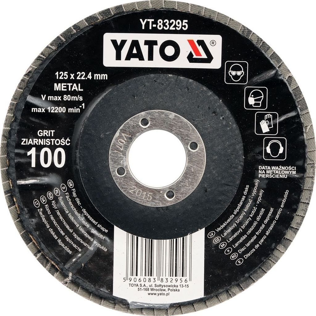 Yato yt-83295 brusky - kotouc listkovy vypoukly 125mm p100