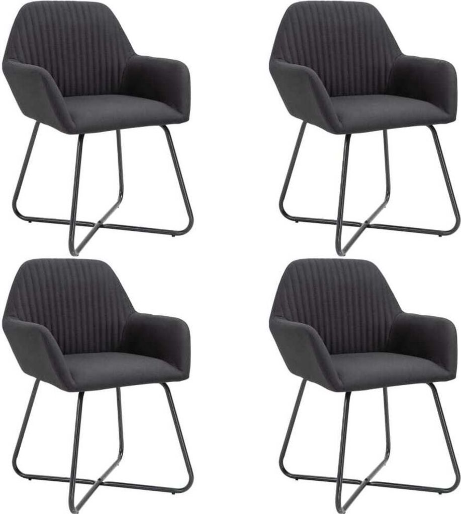 Esszimmerstühle 4 Stk. Schwarz Stoff