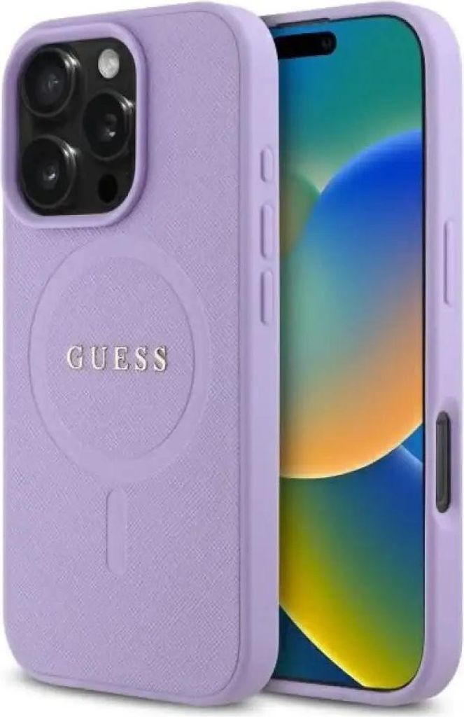 Guess GUHMP16XPSAHMCU iPhone 16 Pro Max 6.9" lila hardcase Saffiano MagSafe Schutzhülle