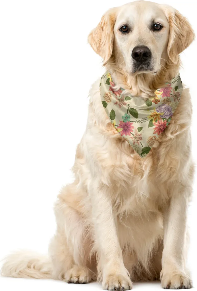 Foulard Cane ABAKUHAUS 55x55 Fiori Romantici - Bandana Pet Resistente