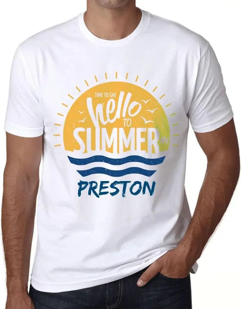 Herren Grafik T-Shirt Zeit dem Sommer in Preston Hallo zu sagen – Time To Say Hello To Summer In Preston – Öko-Verantwortlich Vintage Jahrgang...