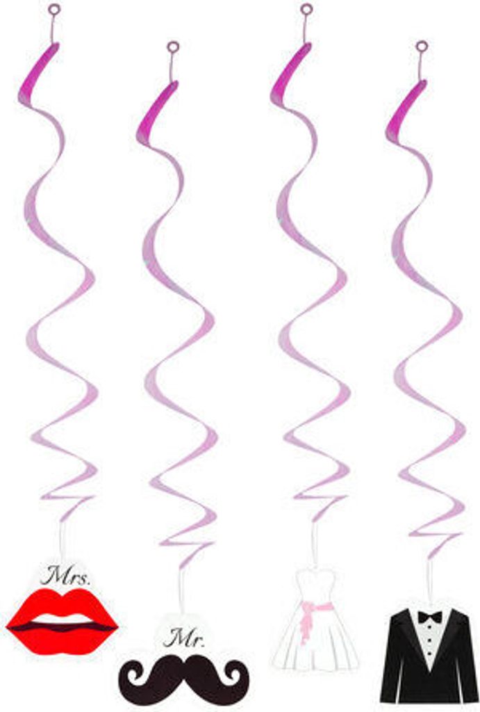 8x Spiralgirlanden "Hochzeit" ca. 76cm