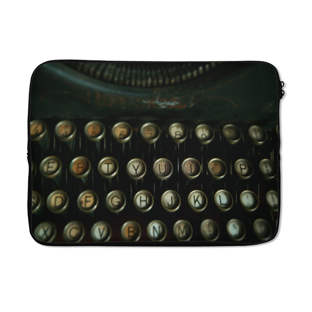 MuchoWow Laptop Hülle 13 Zoll Schreibmaschine - Vintage - Tastatur Laptoptasche - Laptophülle - Sleeve - Rundumschutz