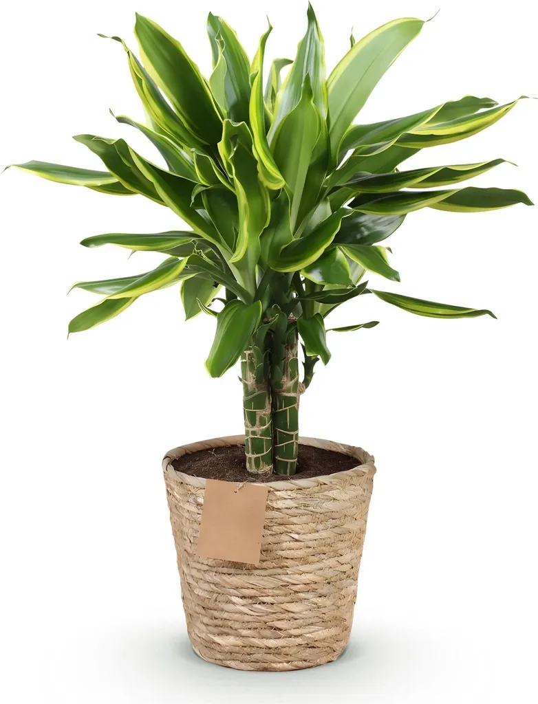 Dracaena Golden Coast 50-55cm con Cesto: Pianta da Interno Elegante