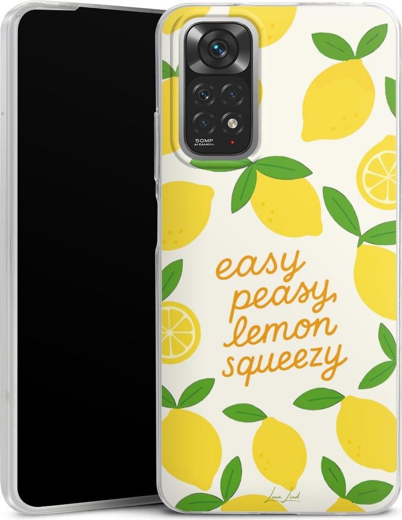 DeinDesign Slim Hülle für Xiaomi Redmi Note 11 4G Silikon Case Ultra Dünn Handyhülle Statement Zitrone Spruch