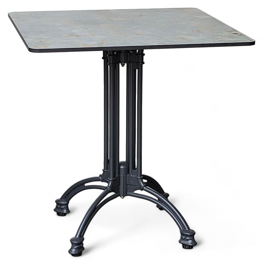 osoltus Bistrotisch 70 x 70cm Aluguss Schwarz Grau mit HPL Platte