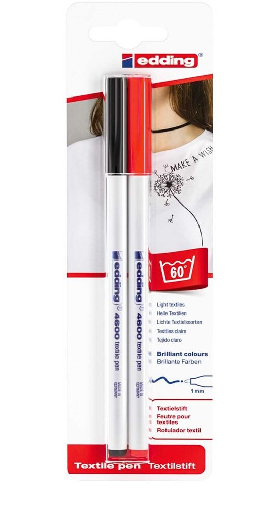 edding Textilpen 4600 Textilstift 2er Blister Produktbild 