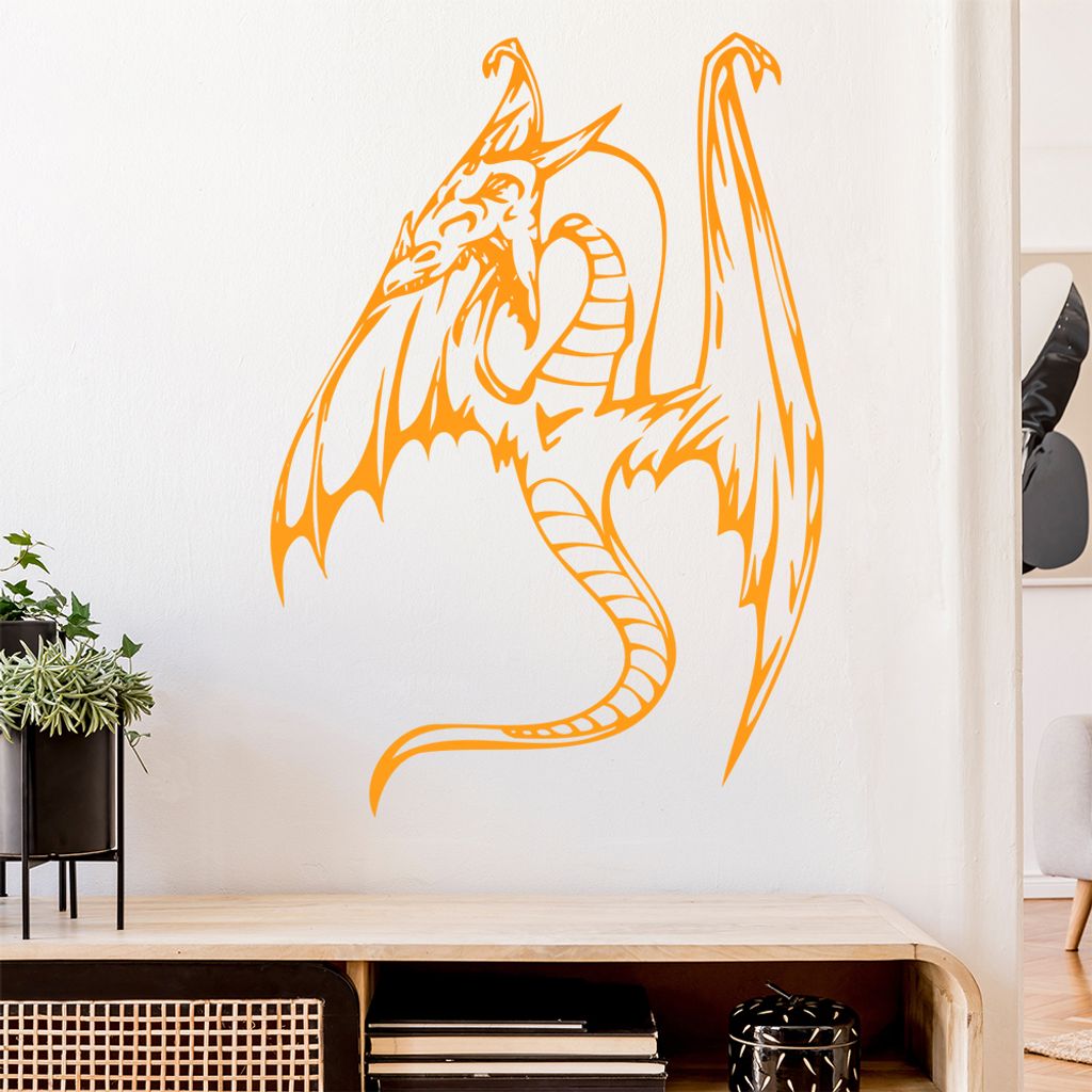 Flugdrache Wandtattoo in 6 Größen - Wandaufkleber Wall Sticker - Dekoration, Küche, Wohnzimmer, Schlafzimmer, Badezimmer