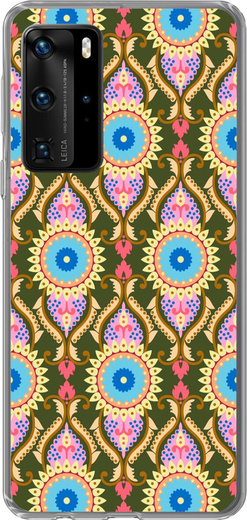 MuchoWow Handyhülle Schutzhülle Hülle für Telefoonhoesje Huawei P40 Pro Design - Orient - Retro Silikon Softcase Handy Hülle - Schutz