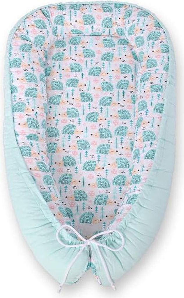 Babynest – Babynestje – Verstellbar und doppelseitig für optimale Sicherheit – Bosbono Egel Mint