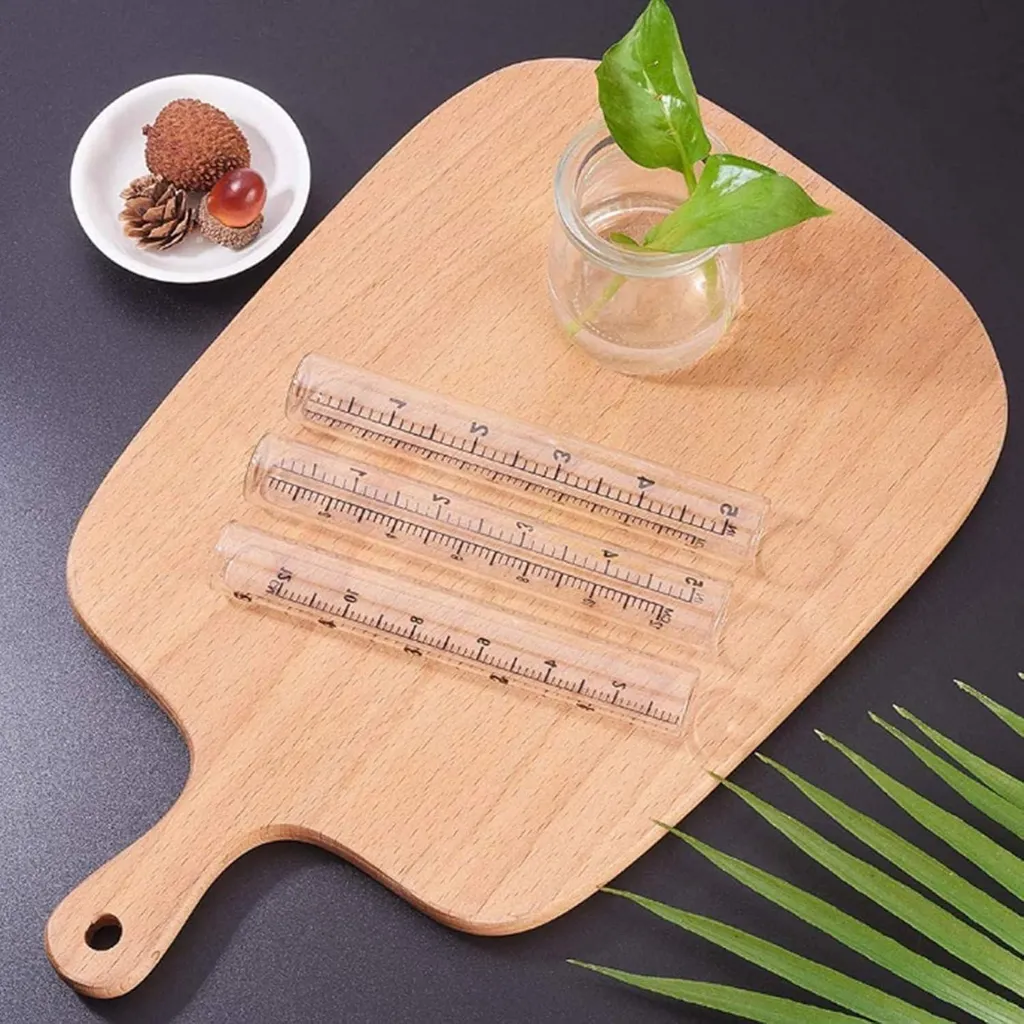 Pluviomètre en verre robuste set de 3 tubes clairs haute visibilité