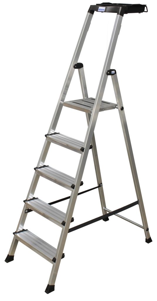 KRAUSE Stehleiter Aluminium mit 5 Stufen