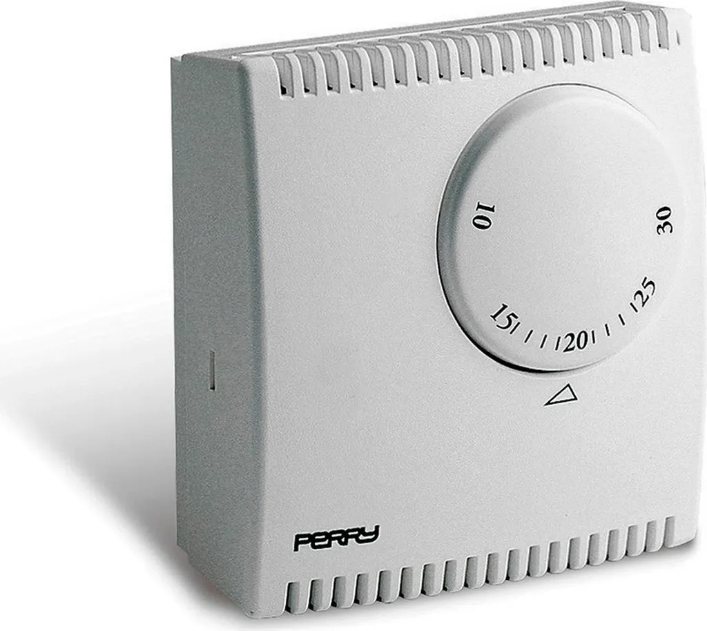 Thermostat Perry Teg Blanc Analogique - Réglage de Température Très Précis