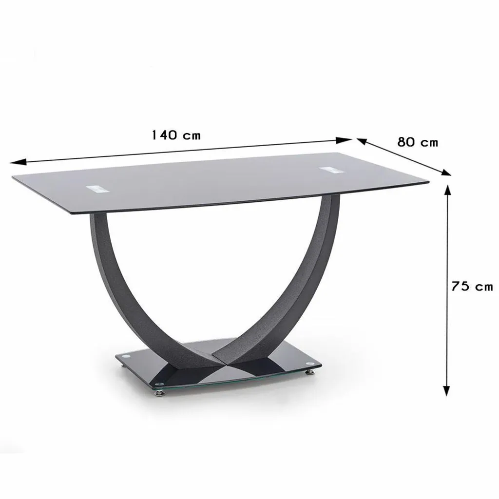 Table Anton plateau bois chêne 180 cm - Structure Métal Noir Design - 8