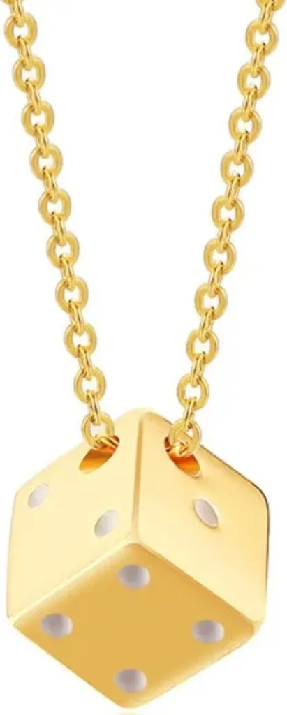 Ciondolo Dado Portafortuna in Oro 18 Carati KP34211 | Regalo Unico