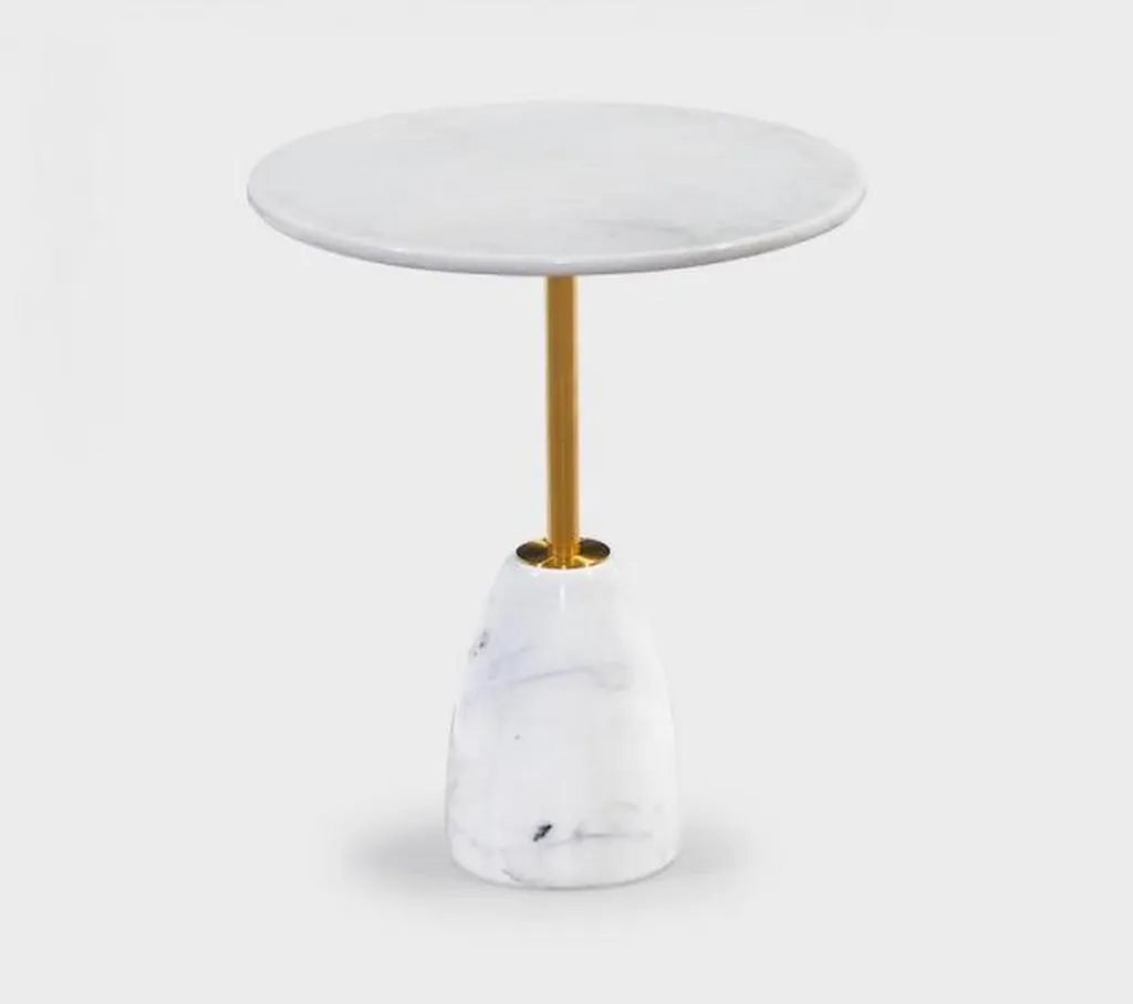 Table basse en marbre design ronde pour sublimer un salon moderne