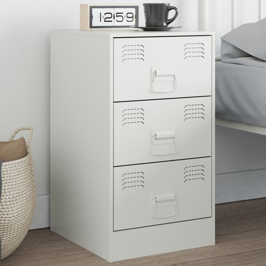 Maison Exclusive - Nachttisch Weiß 34,5x39x62 cm Stahl