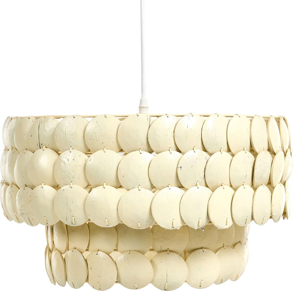 BELIANI Kronleuchter Hellbeige aus Kokosnussschalen Rund Küstenstil Boho Stil Modernes Design Natürlich Hängelampe Hängeleuchte Pendelleuchte