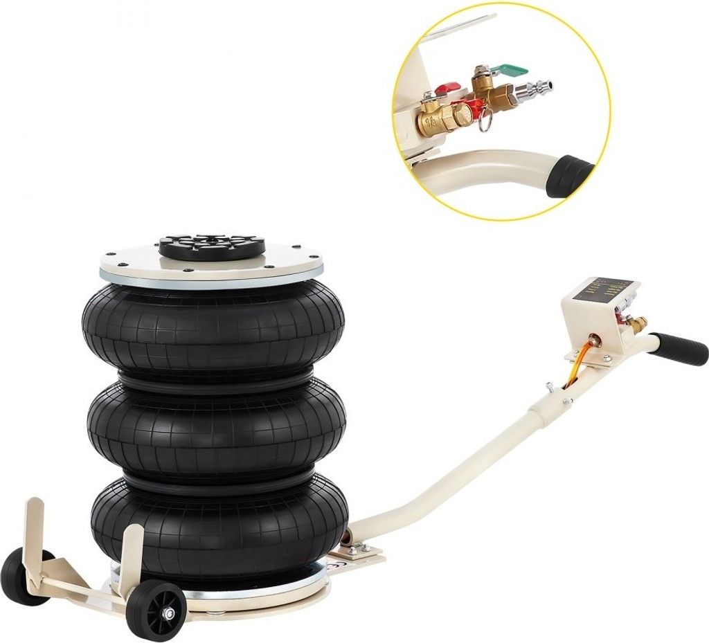 5T Luftkissen Air Jack Wagenheber - Pneumatisch 400 mm - Druckluft Hebebühne - Luftringe