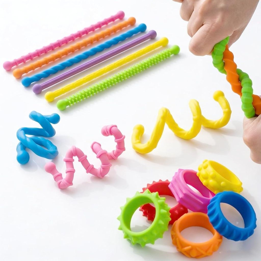 12 Stück Fidget Toys Set Sensorik Spielzeug Ringe gegen Anti Stress
