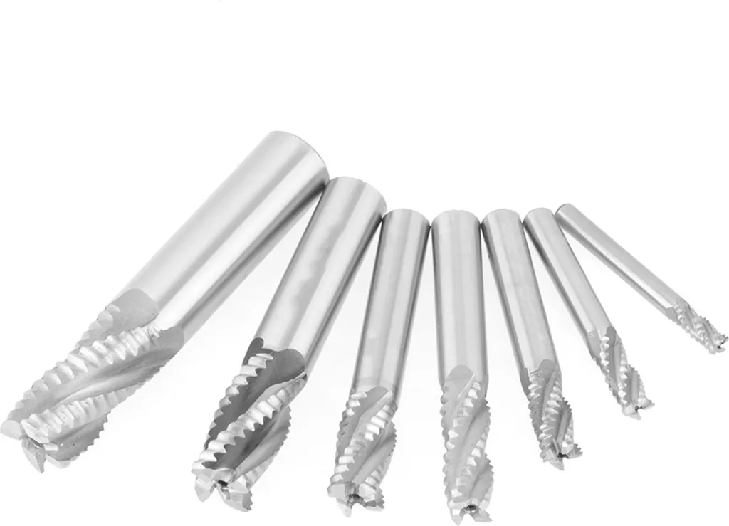 Fraise à queue ébauche contre bourrage copeaux coffret HSS 7 tailles