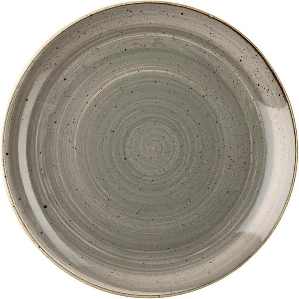 Assiettes Plates Churchill Stonecast Coupé Gris Galet 254 mm - Lot de 12