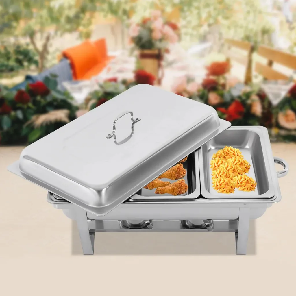 Chafing Dish Buffet Set Inox 3 Compartiments 2,5L pour Self-Service - 4