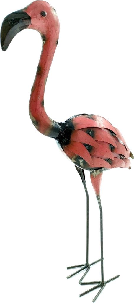 Metall Dekofigur Flamingo 22 x 51cm rosa Garten-Figur Deko Skulptur Tierfigur