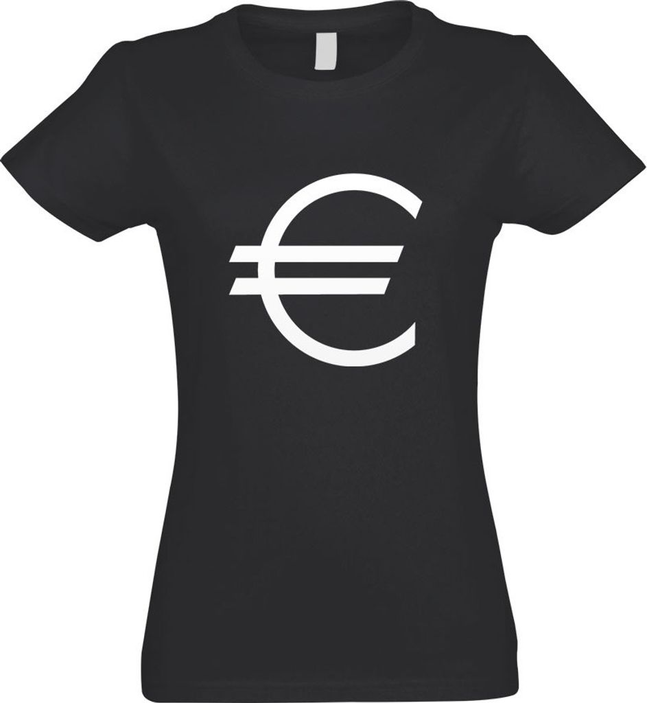 Kiwistar - T-Shirt tailliert - Damen - Graphit - Eurozeichen - Eur Euro Symbol - mit Motiv Bedruckt - Funshirt Design - Sport - Freizeit - Damen - XXL