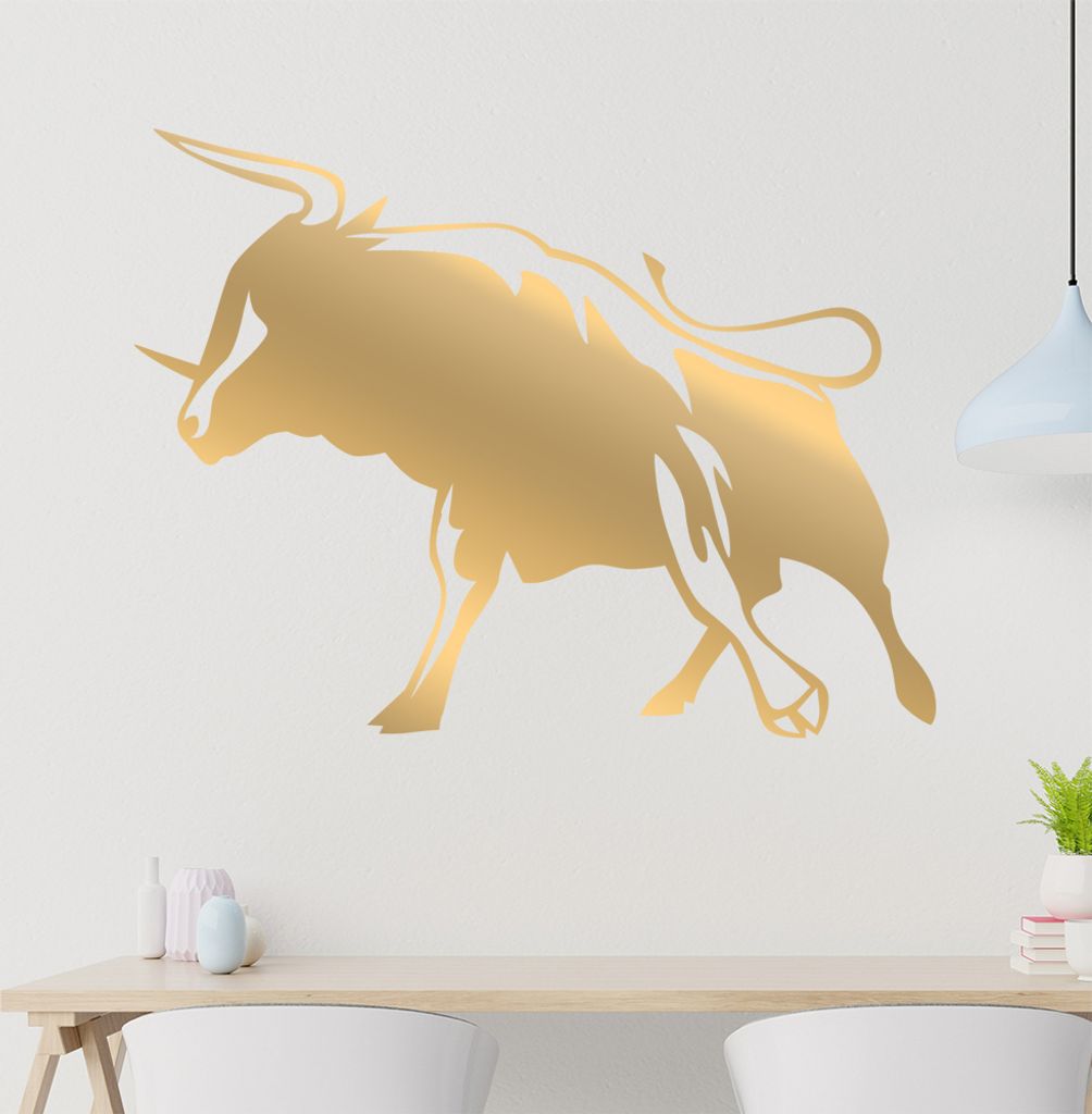 Stier Wandtattoo in 6 Größen - Wandaufkleber Wall Sticker - Dekoration, Küche, Wohnzimmer, Schlafzimmer, Badezimmer