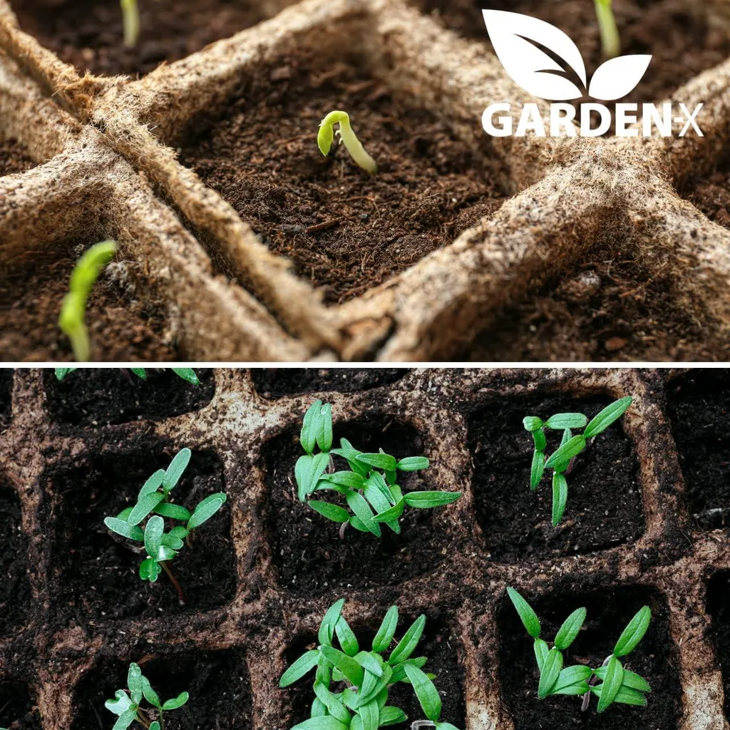 Plateau de Semis avec 112 Pots de Culture en Tourbe Bio - 3,5 x 5 cm