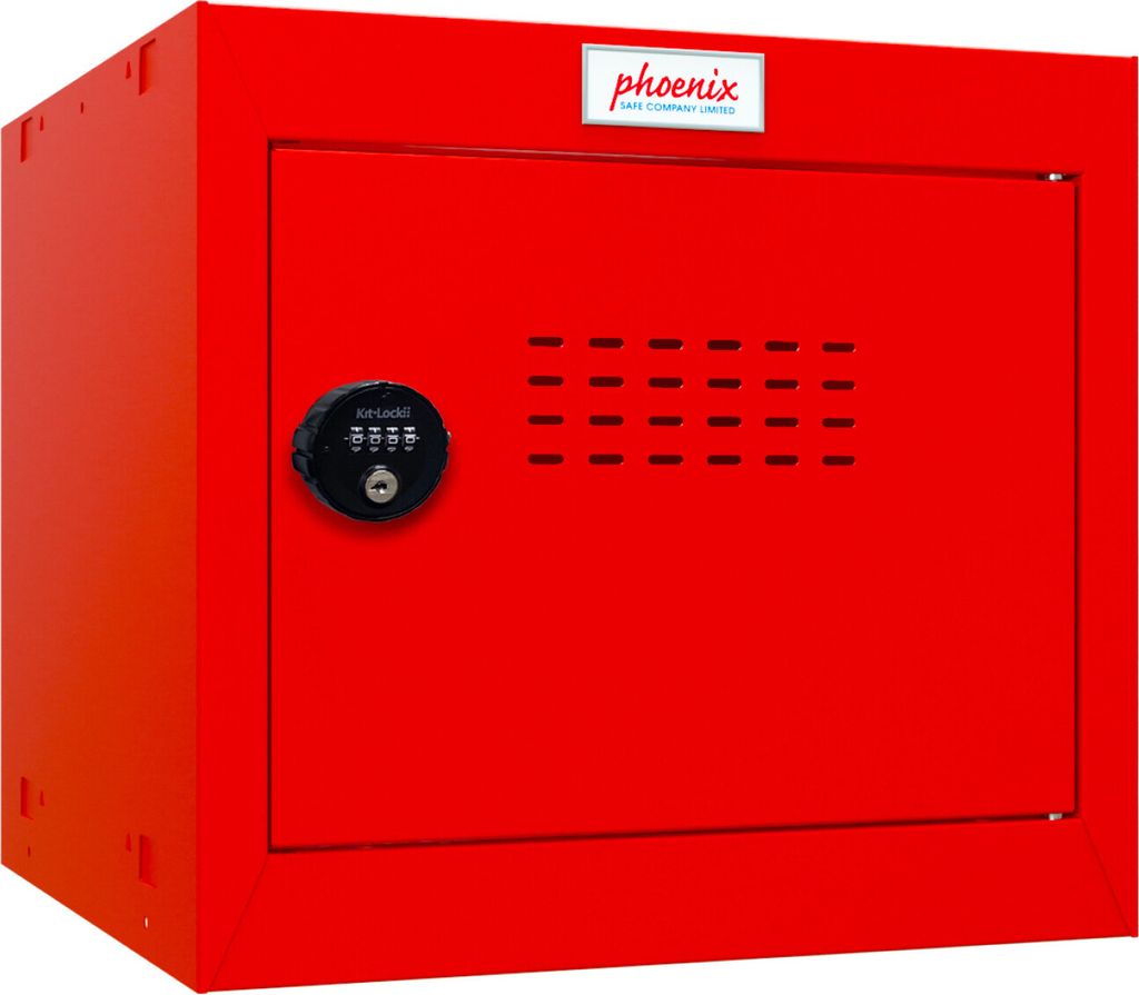 Phoenix CL0344RRC Würfel-Schließfach Cube Locker 44L Rot - Kombinationsschloss - Für Hause, Büro, Fitness, Schüle