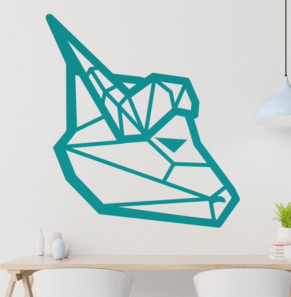 Wasserbüffel Polygon Wandtattoo Wandaufkleber Wall Sticker - Dekoration, Küche, Wohnzimmer, Schlafzimmer, Badezimmer