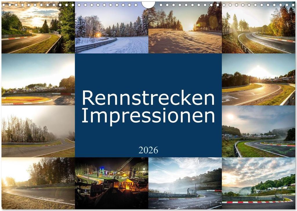 Rennstrecken Impressionen (Wandkalender 2026 DIN A3 quer), CALVENDO Monatskalender