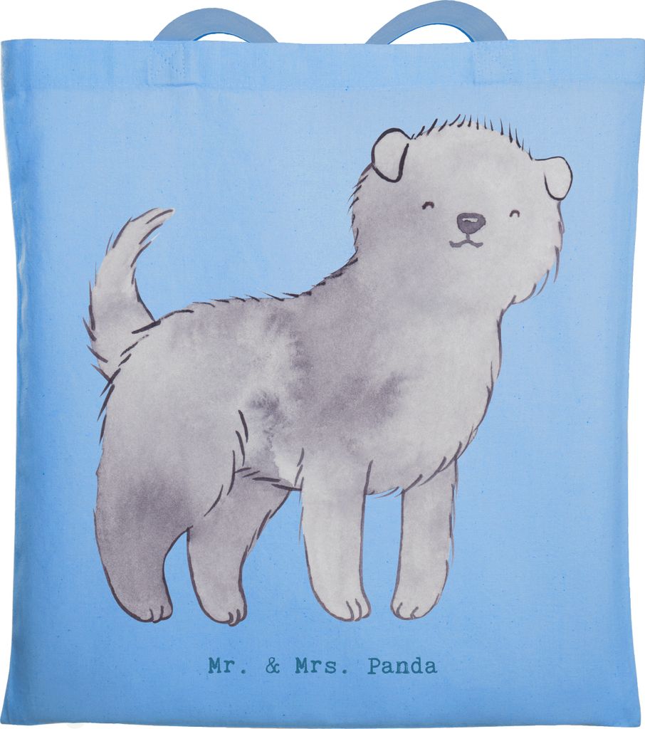 Mr. & Mrs. Panda Beutel Affenpincher Moment - Sky Blue - Geschenk, Einkaufstasche, Tote Bag, Schultasche, Laptoptasche, Uni Tasche