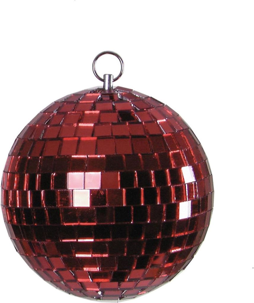 Spiegelkugel 20cm - Discokugel - Echtglas - 10x10mm Spiegel - rot